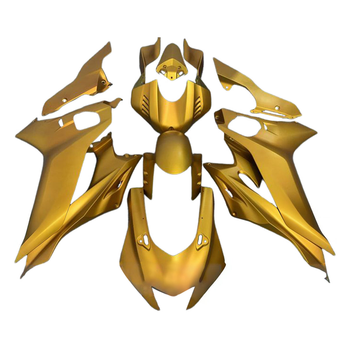 Amotopart 2017–2023 Yamaha YZF-R6 Gelbgold-weißes Verkleidungsset