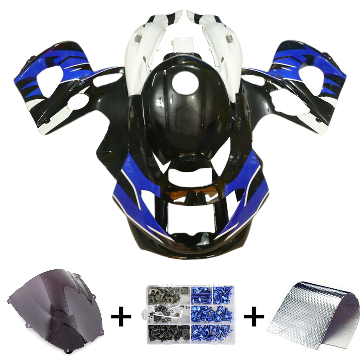 Amotopart 1996-2007 Yamaha YZF 600R Thundercat White Black Blue Fairing Kit