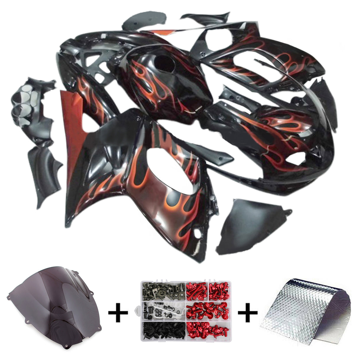 Amotopart 1996-2007 Yamaha YZF 600R Thundercat Black Red White Gray Fairing Kit