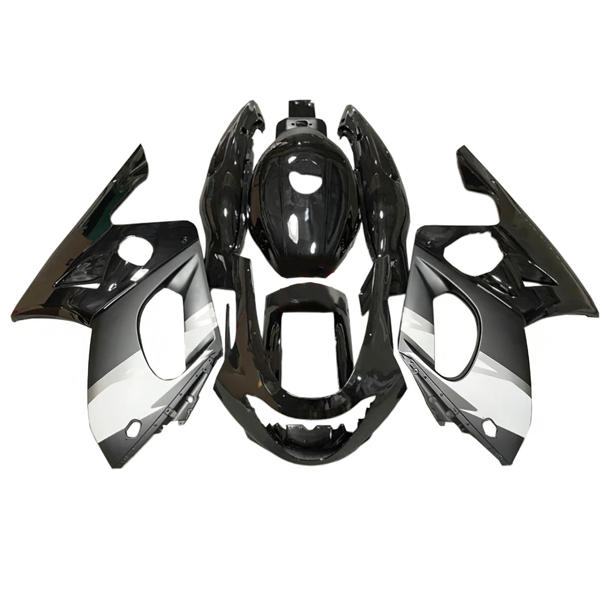 Amotopart 1996-2007 Yamaha YZF 600R Thundercat White Black Gray Fairing Kit