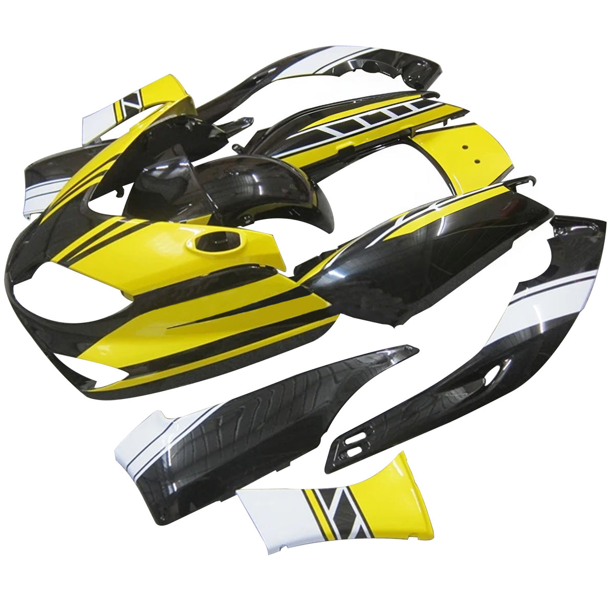 Amotopart 2001-2007 Yamaha TMAX Kit de carénage noir gris jaune blanc