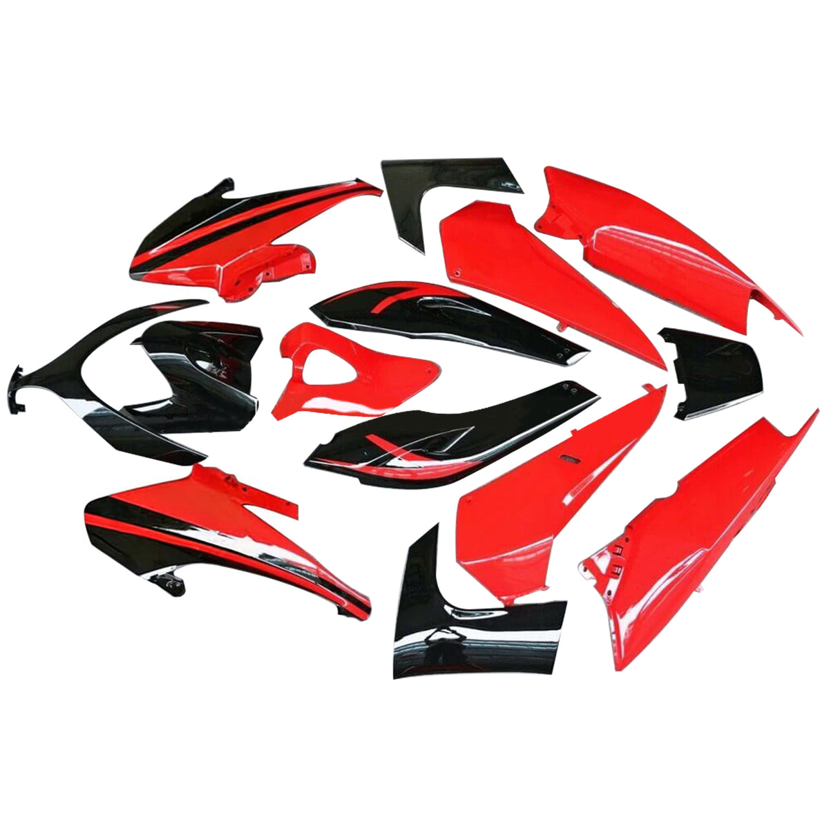 Amotopart 2008-2012 Yamaha TMAX XP500 Red Black Fairing Kit
