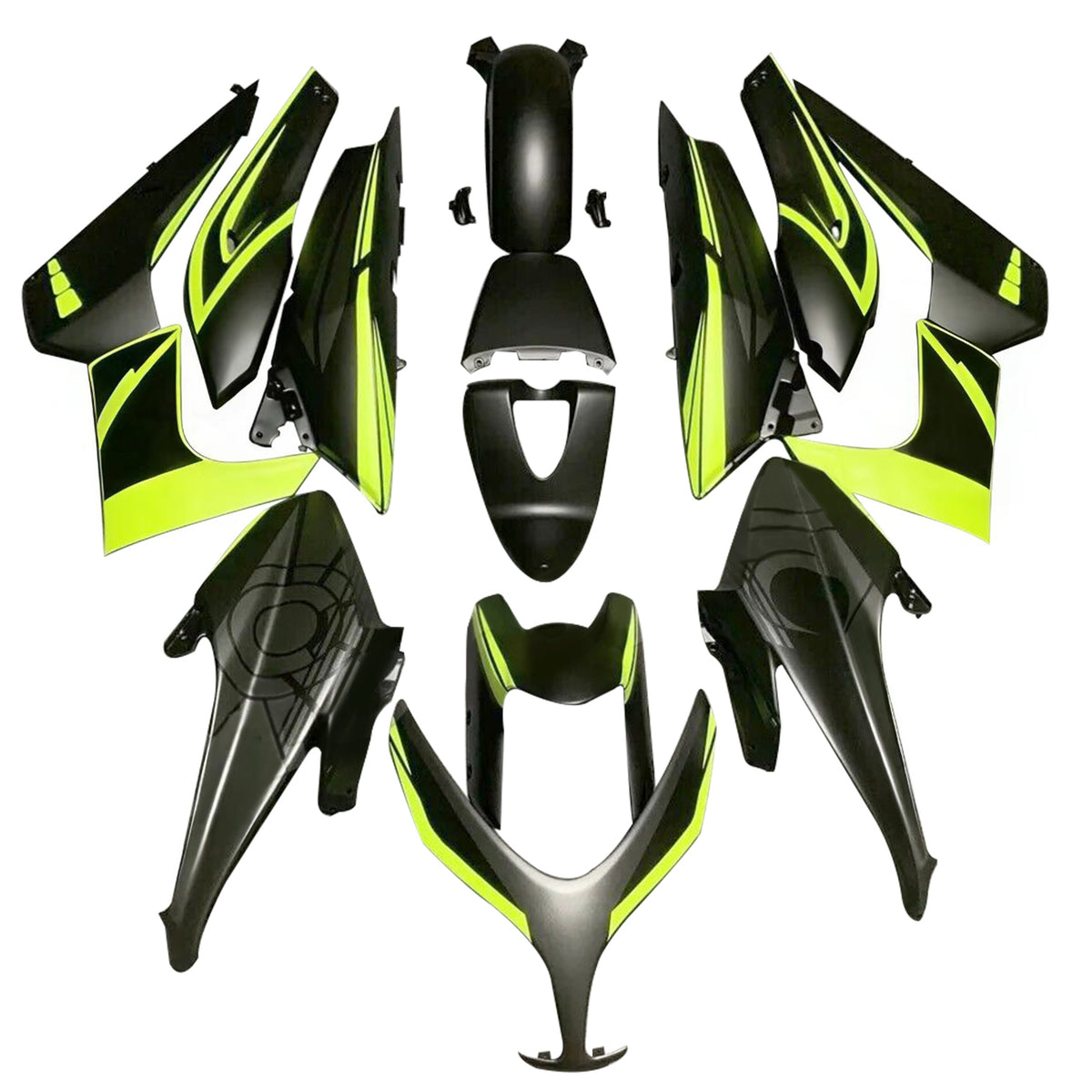 Amotopart 2008-2012 Yamaha TMAX XP500 Black White Gray Yellow Fairing Kit