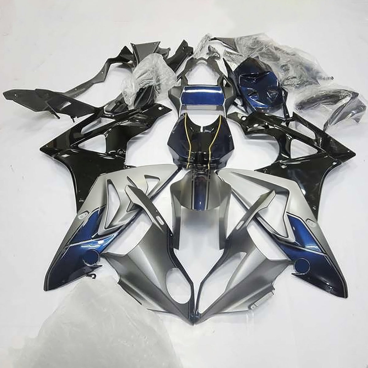 Amotopart 2009-2014 BMW S1000RR Silver Black Fairing Kit