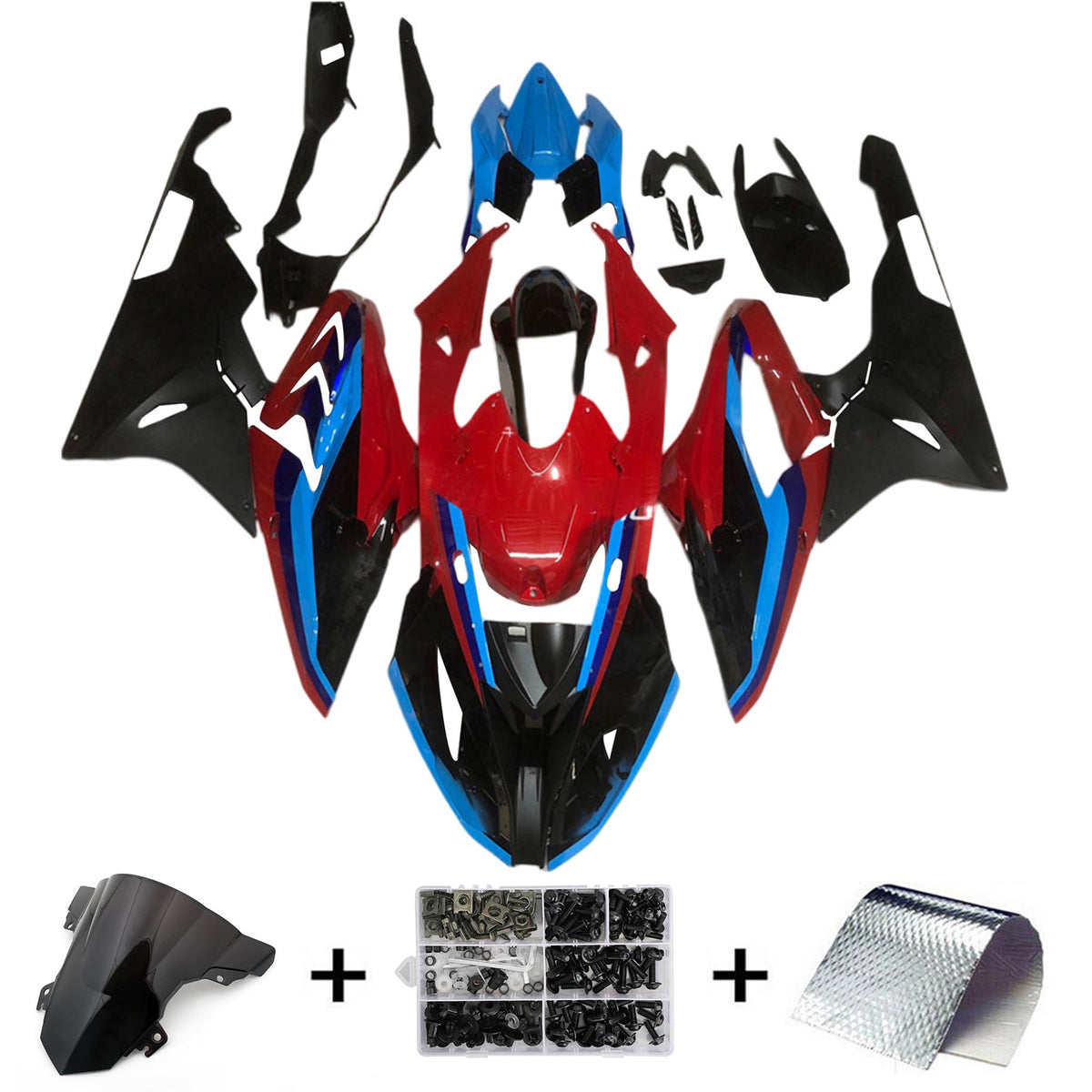 Amotopart 2015-2016 BMW S1000RR Red Black Fairing Kit