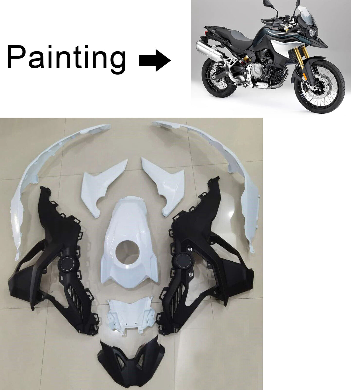 Amotopart 2018-2022 Kit carena nera BMW F750GS F850GS