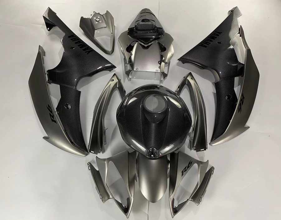 Amotopart 2008-2016 Yamaha YZF 600 R6 Karbonfiber Black & Grey Fairing Kit
