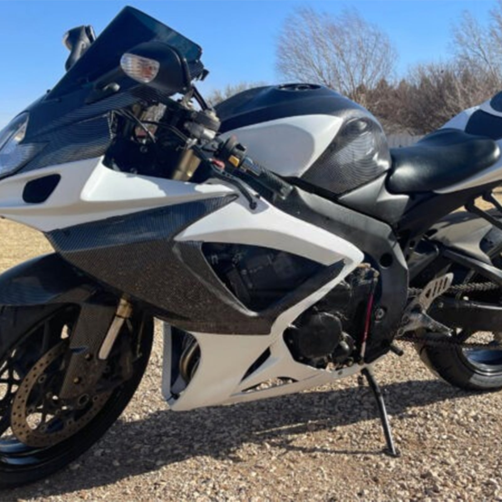 Amotopart 2006-2007 Suzuki GSXR 600/750 Carbon Fiber White Fairing Kit