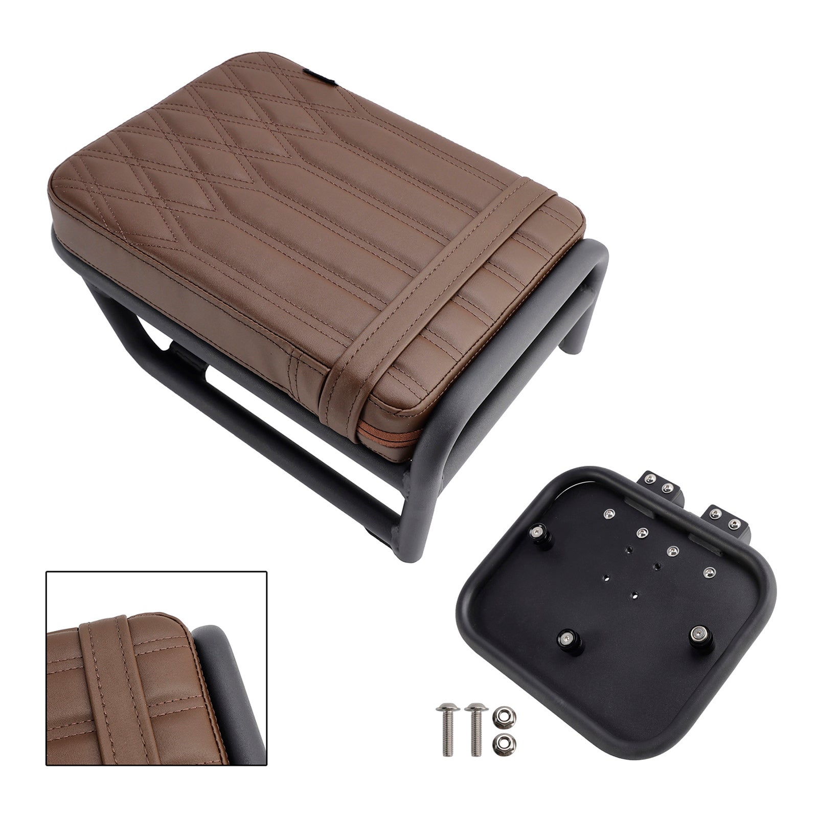 20-23 Honda Ct125 Huntercub Rear Seat Cushion W/ Saddlebag Bracket Kit Black