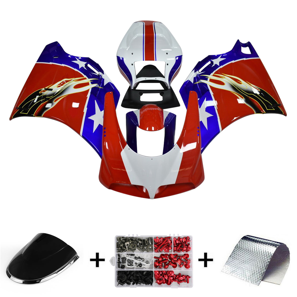 Amotopart 1996-2002 Ducati 748 916 996 998 Red Blue Fairing Kit