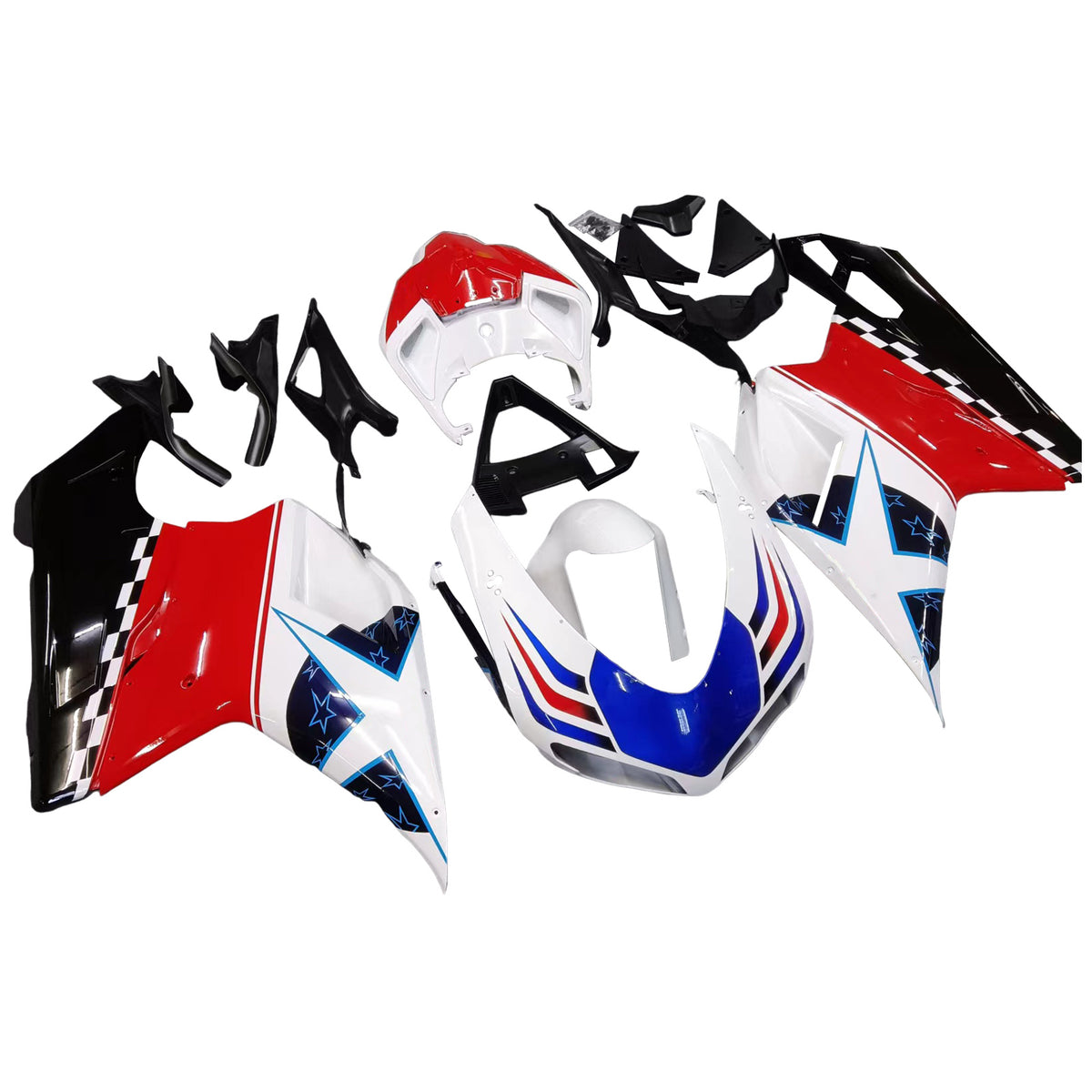 Amotopart 2007-2011 Ducati 1098 1198 848 wit rode kuipset