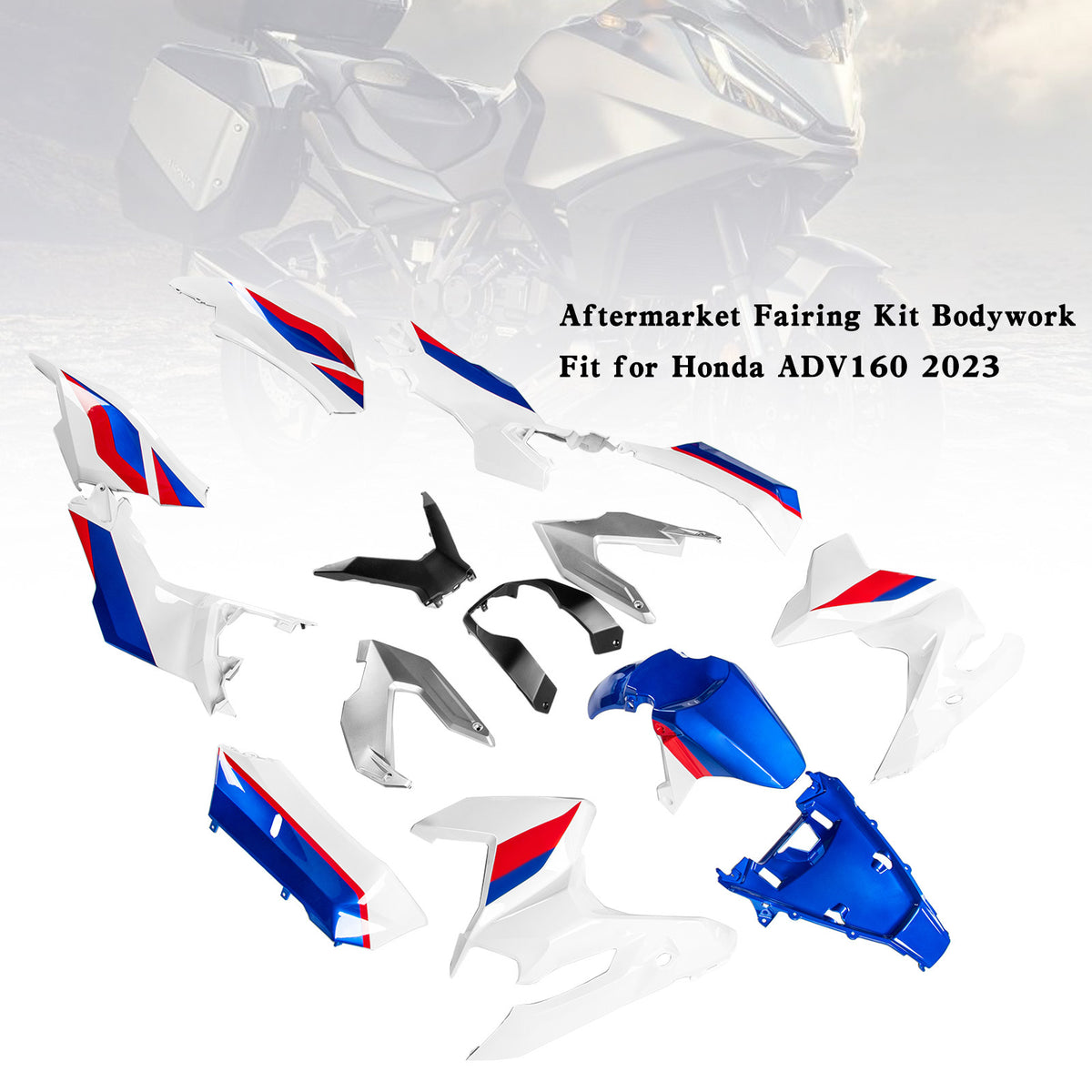 Amotopart 2023-2025 Honda ADV160 White Blue Fairing Kit