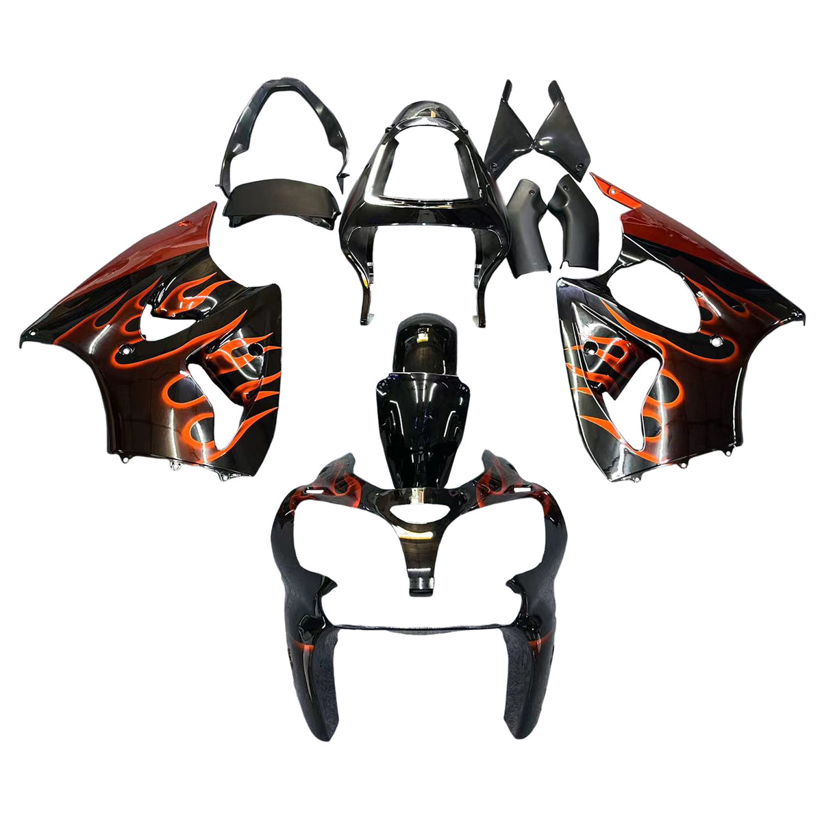 Amotopart 2000-2002 2005-2008 Kawasaki ZX-6R 636 ZZR600 Black White Red Fairing Kit