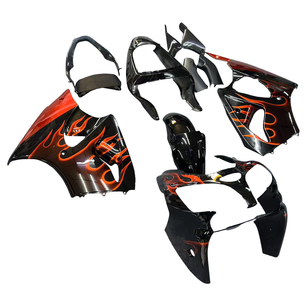 Amotopart 2000-2002 2005-2008 Kawasaki ZX-6R 636 ZZR600 Black White Red Fairing Kit
