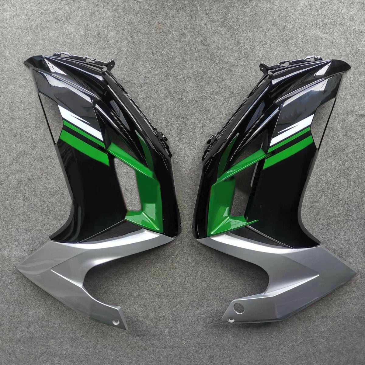 Kit de carenagem Amotopart 2012-2016 Kawasaki Ninja 650 ER-6F EX650 cinza preto verde