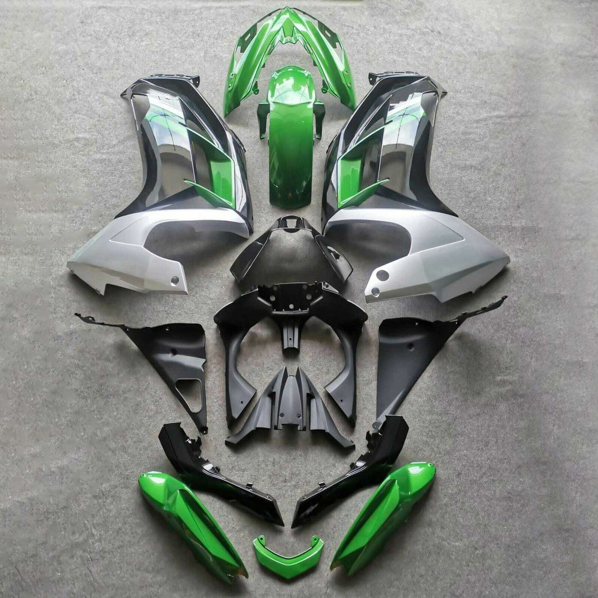 Amotopart 2012-2016 Kawasaki Ninja 650 ER-6F EX650 Gray Black Green Fairing Kit