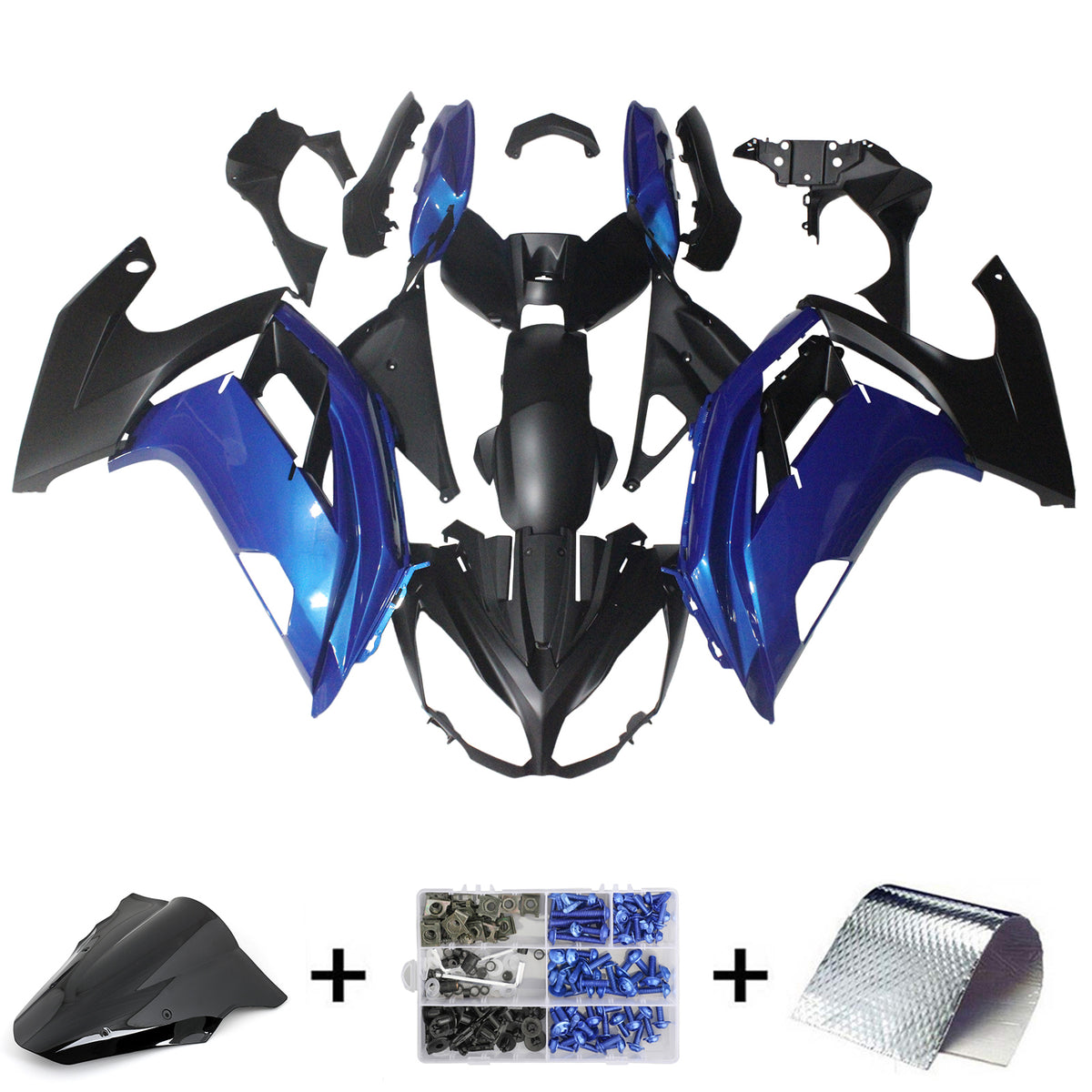 Amotopart 2012-2016 Kawasaki Ninja 650 ER-6F EX650 Černá Šedá Bílá Modrá Sada kapotáže