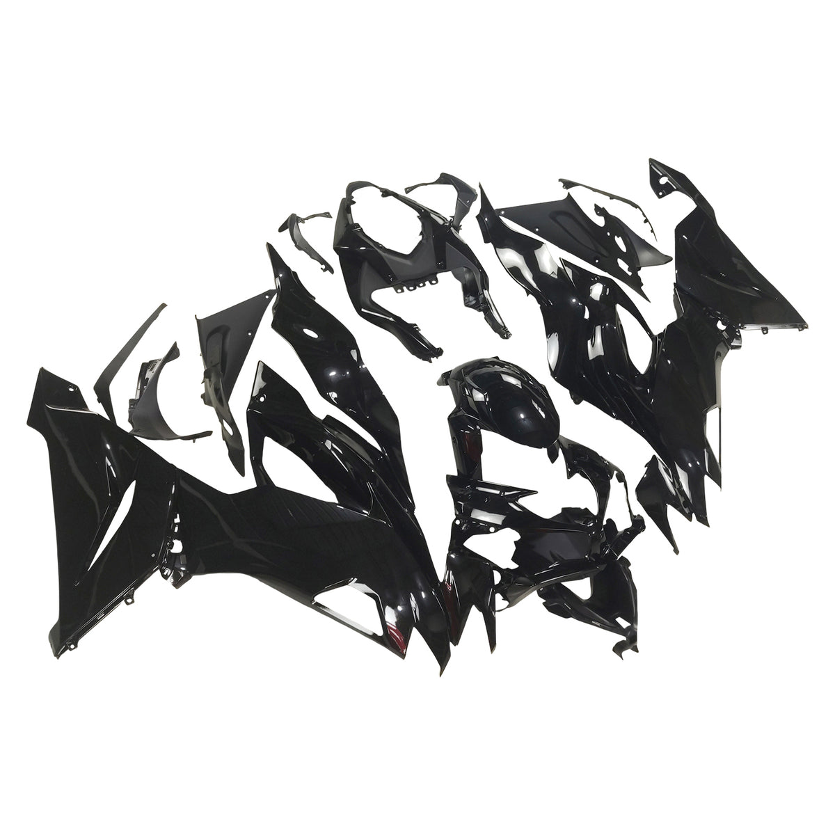 Amotopart 2019-2023 Kawasaki ZX-6R Black White Fairing Kit