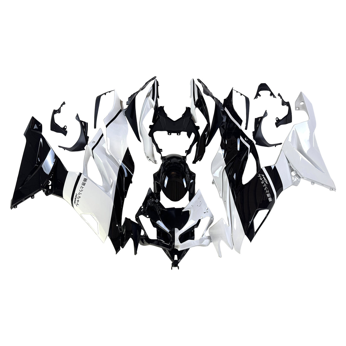Amotopart 2019-2023 Kawasaki ZX-6R White Black Fairing Kit