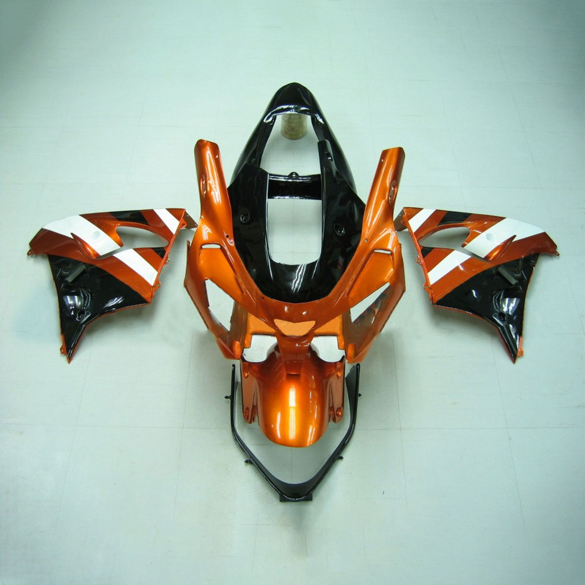 Amotopart 2002-2003 Kawasaki ZX-9R Sort Orange Grøn Guld Fairing Kit