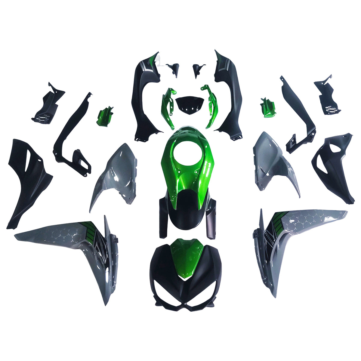 Amotopart 2014-2017 Kawasaki Z1000 Blue Green Black Fairing Kit