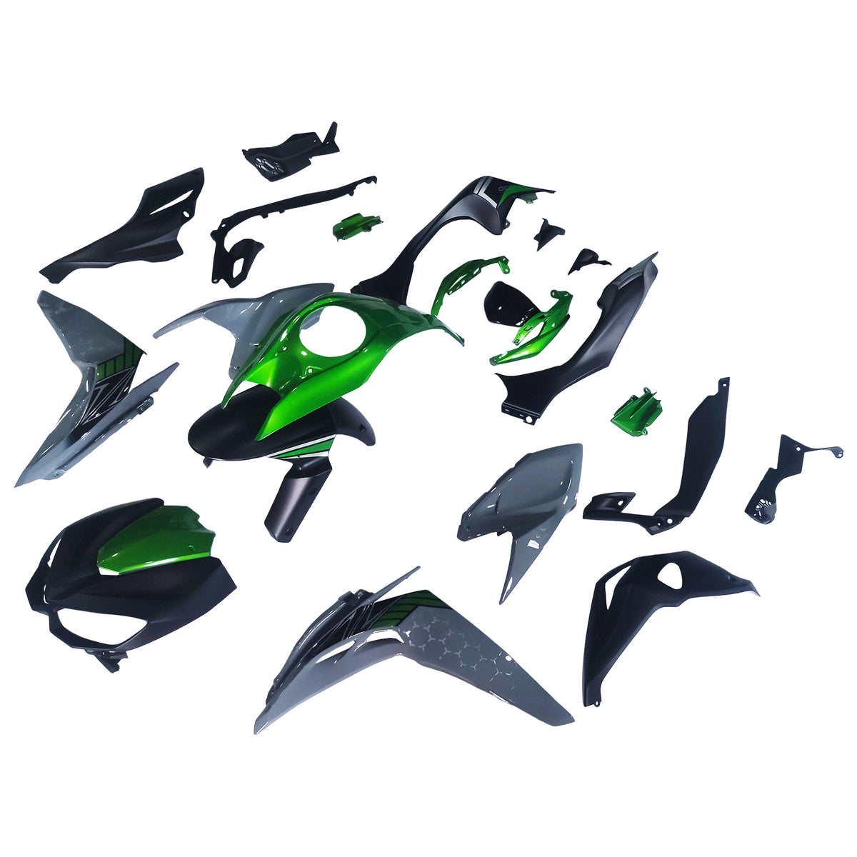 Amotopart 2014-2017 Kawasaki Z1000 Blue Green Black Fairing Kit