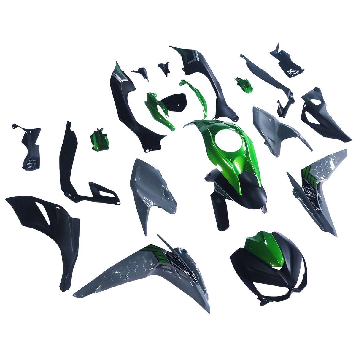 Amotopart 2014-2017 Kawasaki Z1000 Blue Green Black Fairing Kit