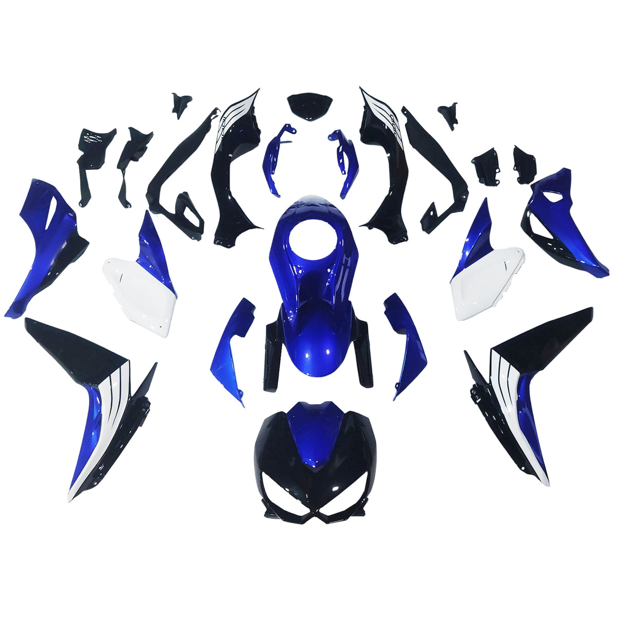 Amotopart 2014-2017 Kawasaki Z1000 Blue Black White Fairing Kit