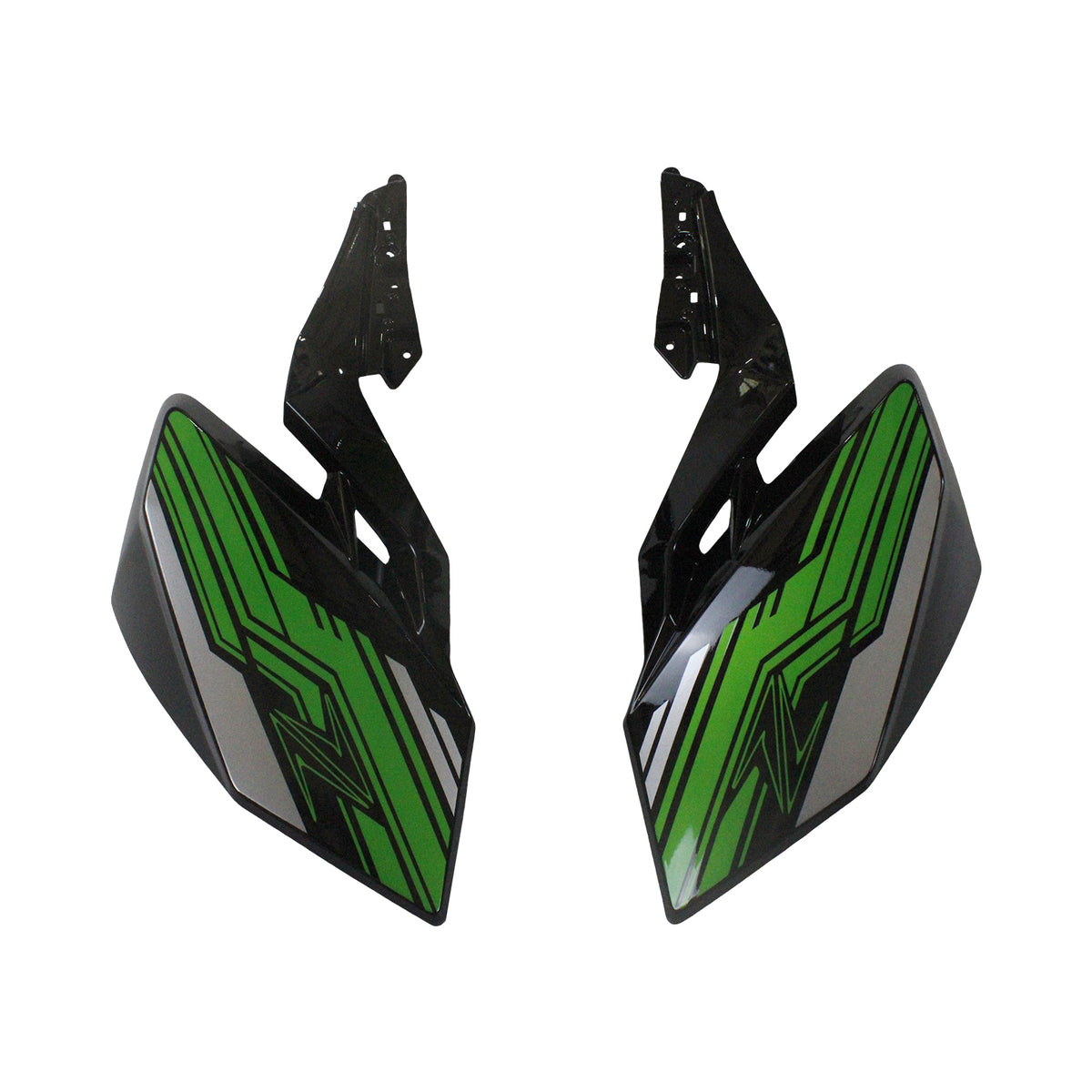 Amotopart 2018-2024 Kawasaki Z400 Kit de carénage noir blanc vert