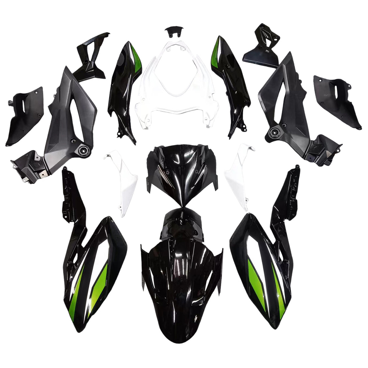 Amotopart 2018-2024 Kawasaki Z400 Gray White Black Fairing Kit