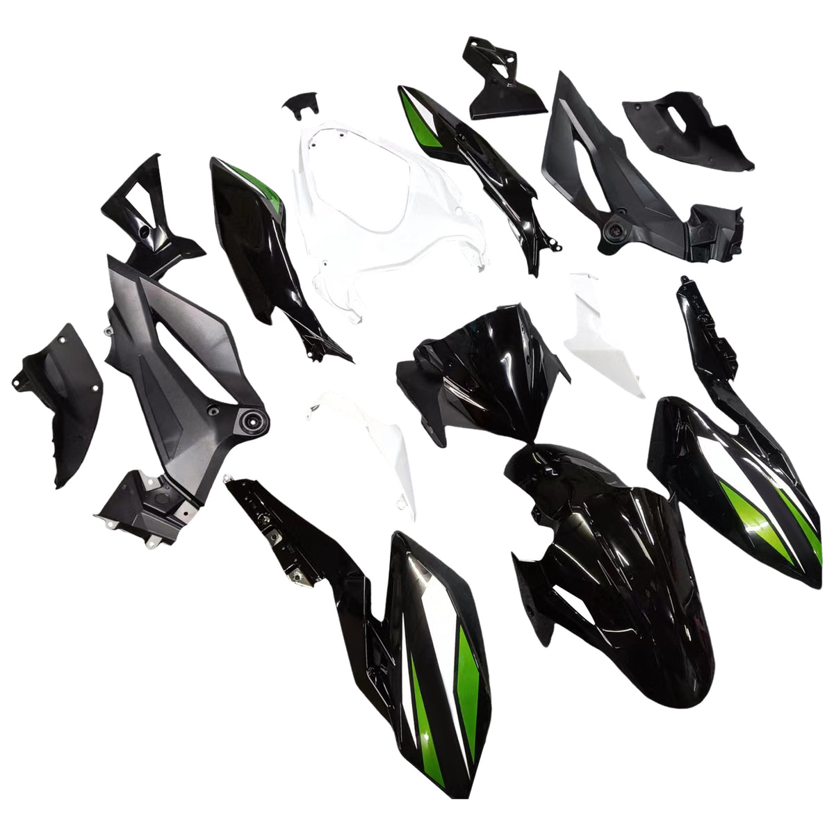 Amotopart 2018-2024 Kawasaki Z400 Gray White Black Fairing Kit