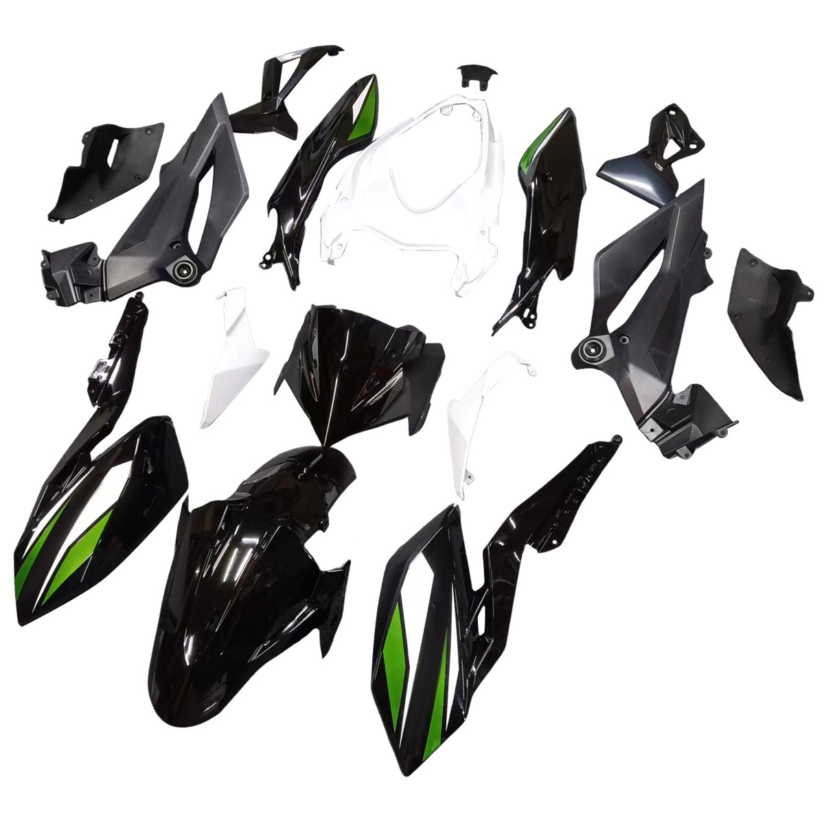 Amotopart 2018-2024 Kawasaki Z400 Gray White Black Fairing Kit