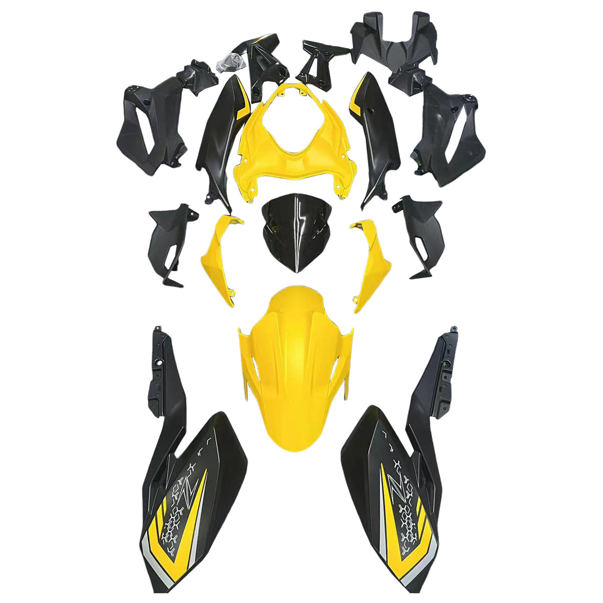 Amotopart 2018-2024 Kawasaki Z400 Kit de carenado amarillo negro