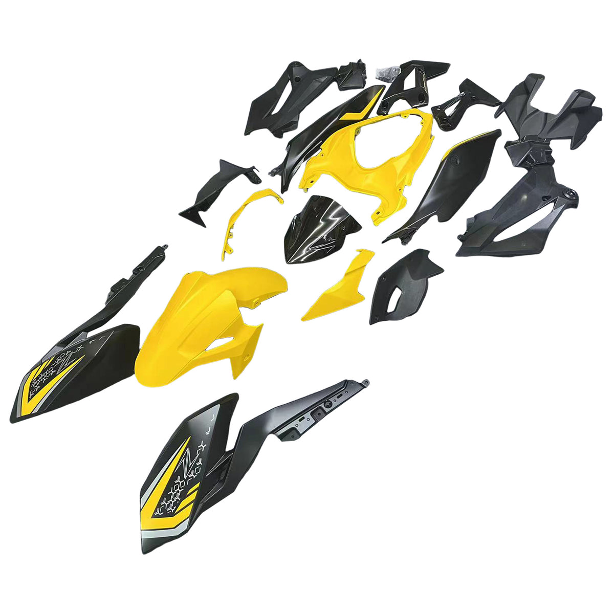 Amotopart 2018-2024 Kawasaki Z400 Kit de carenado amarillo negro