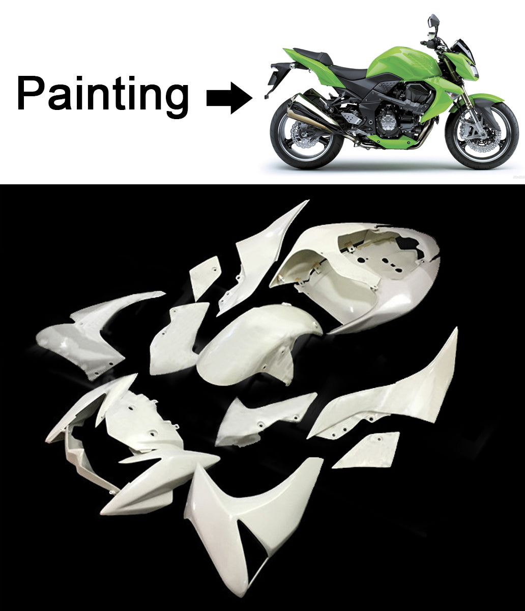 Amotopart 2007–2009 Kawasaki Z1000 Grau Grün Schwarz Weiß Verkleidungsset