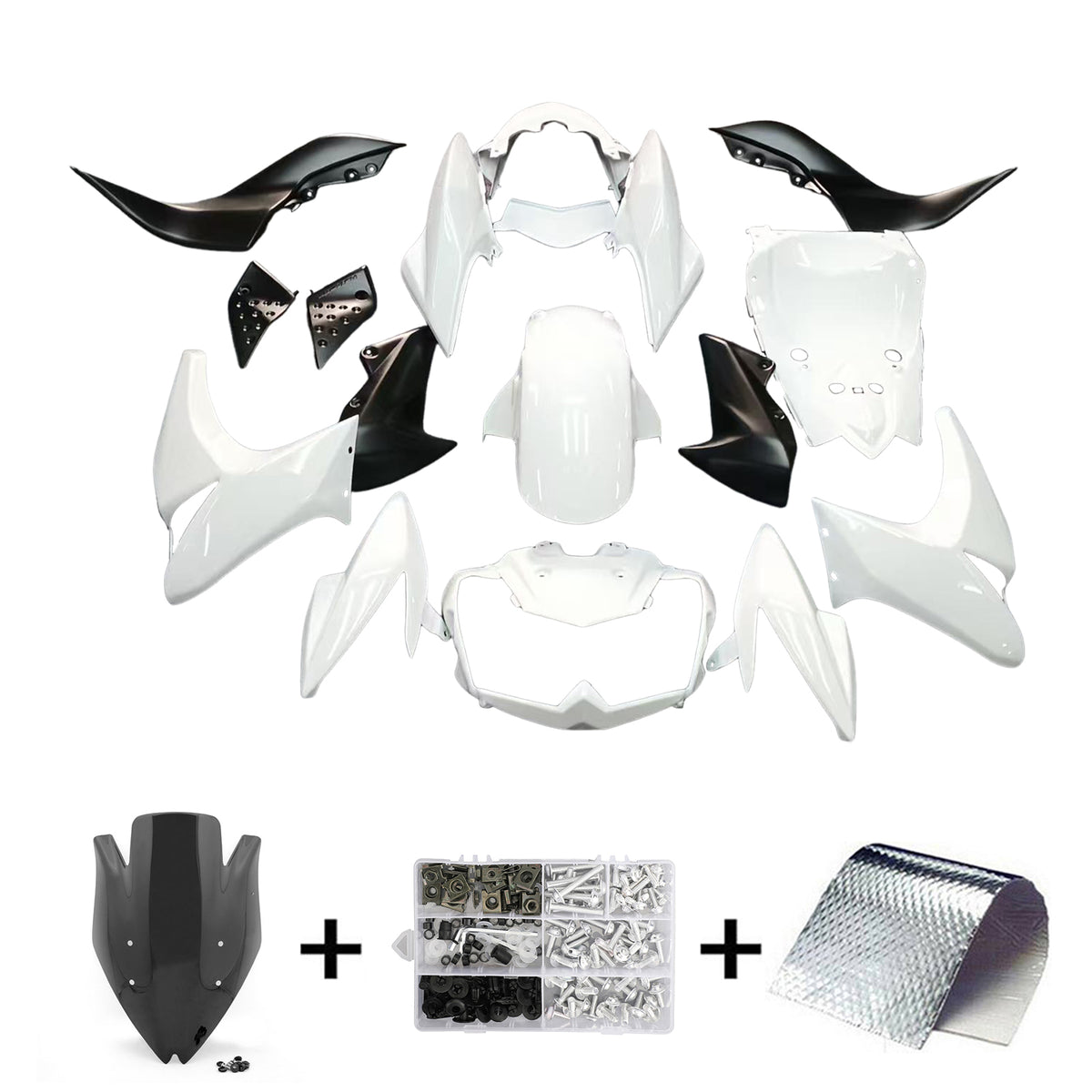 Amotopart 2007-2009 Kawasaki Z1000 Black Fairing Kit