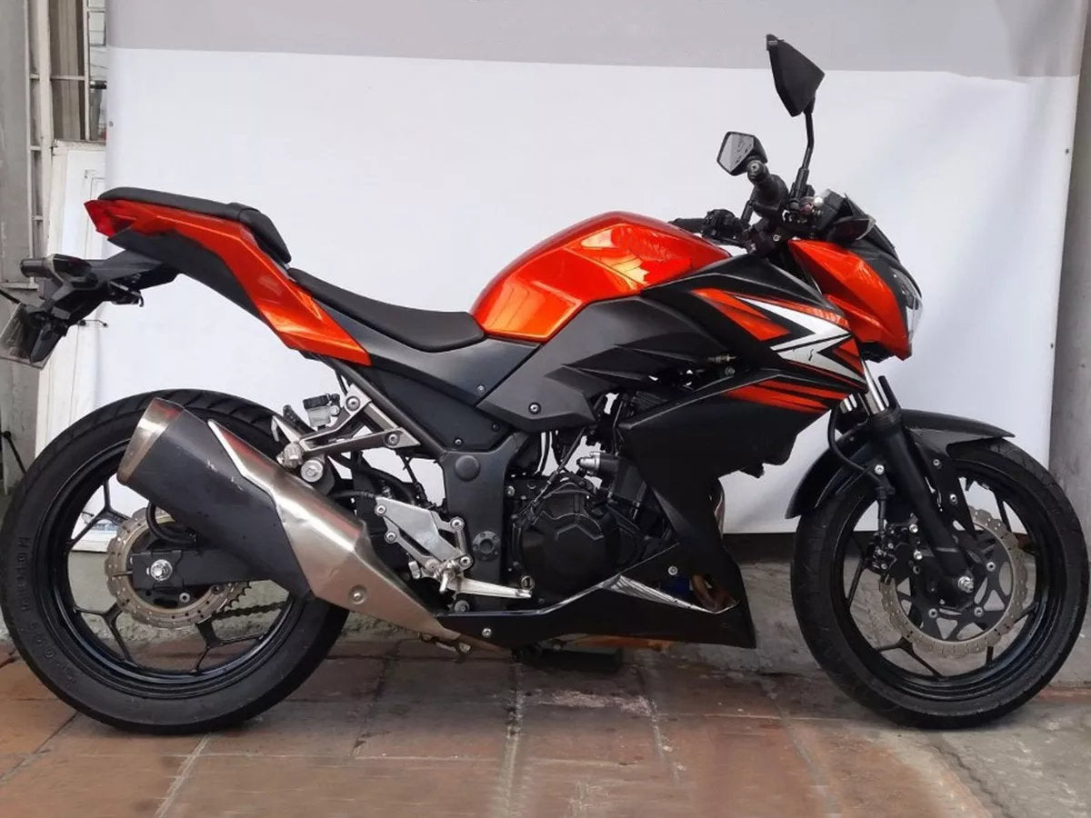Amotopart 2015-2016 Kawasaki Z250 Z300 Black Red Orange Fairing Kit