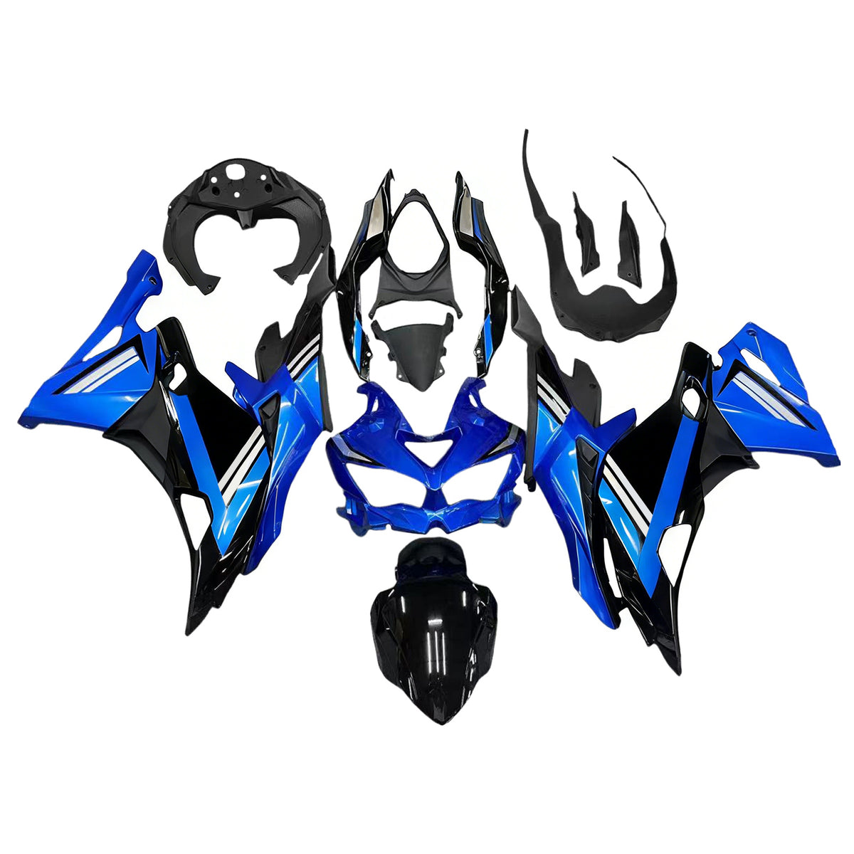 Amotopart 2019-2026 Kawasaki Ninja ZX-25R Gray Black Blue Fairing Kit