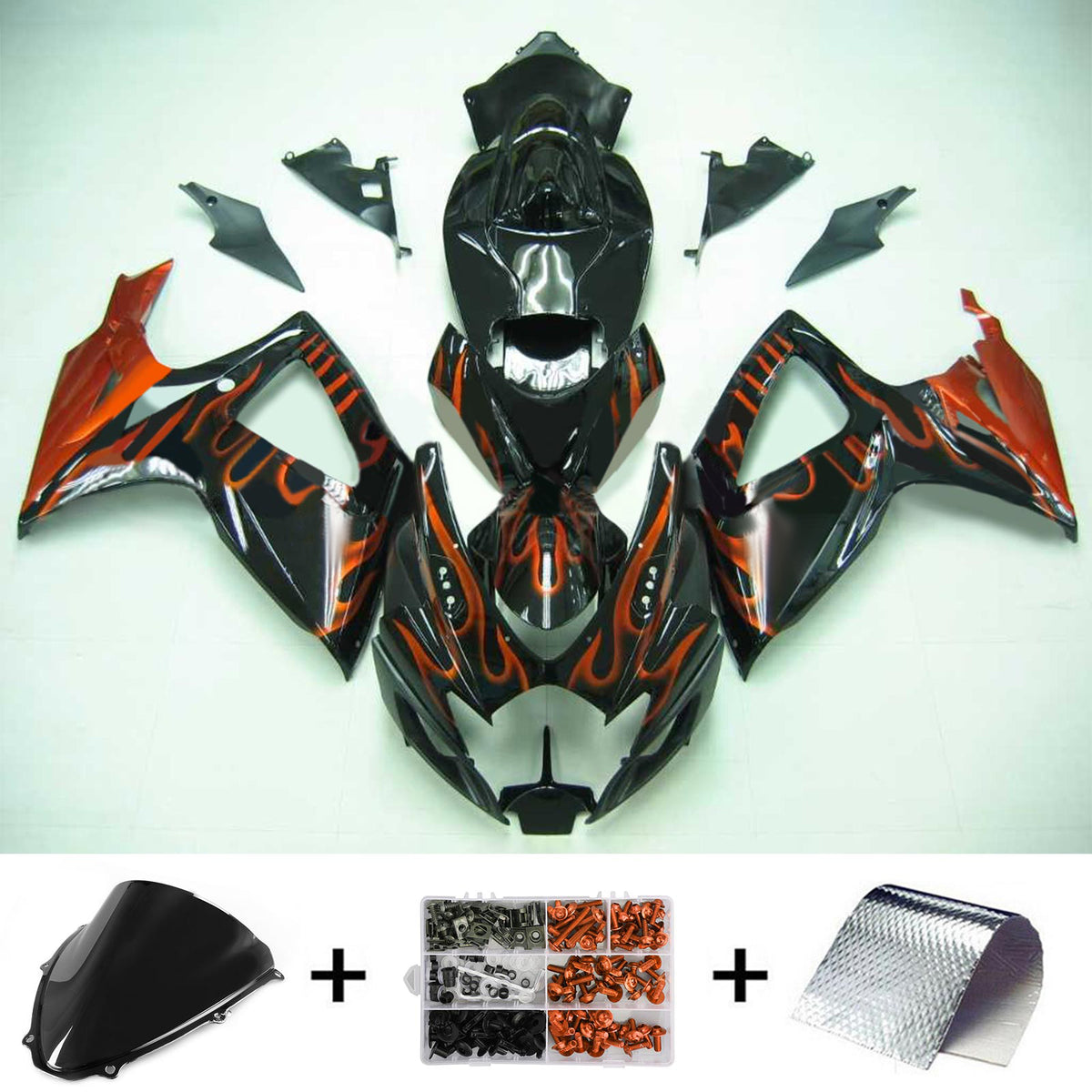 Amotopart 2006-2007 Suzuki GSX-R600 750 K6 Gray Black Orange Green Fairing Kit