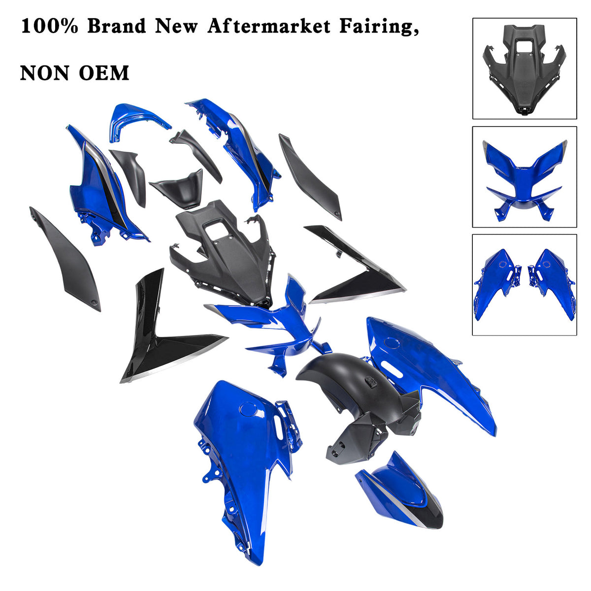 Amotopart 2022-2024 Yamaha TMAX 560 Black Blue Fairing Kit