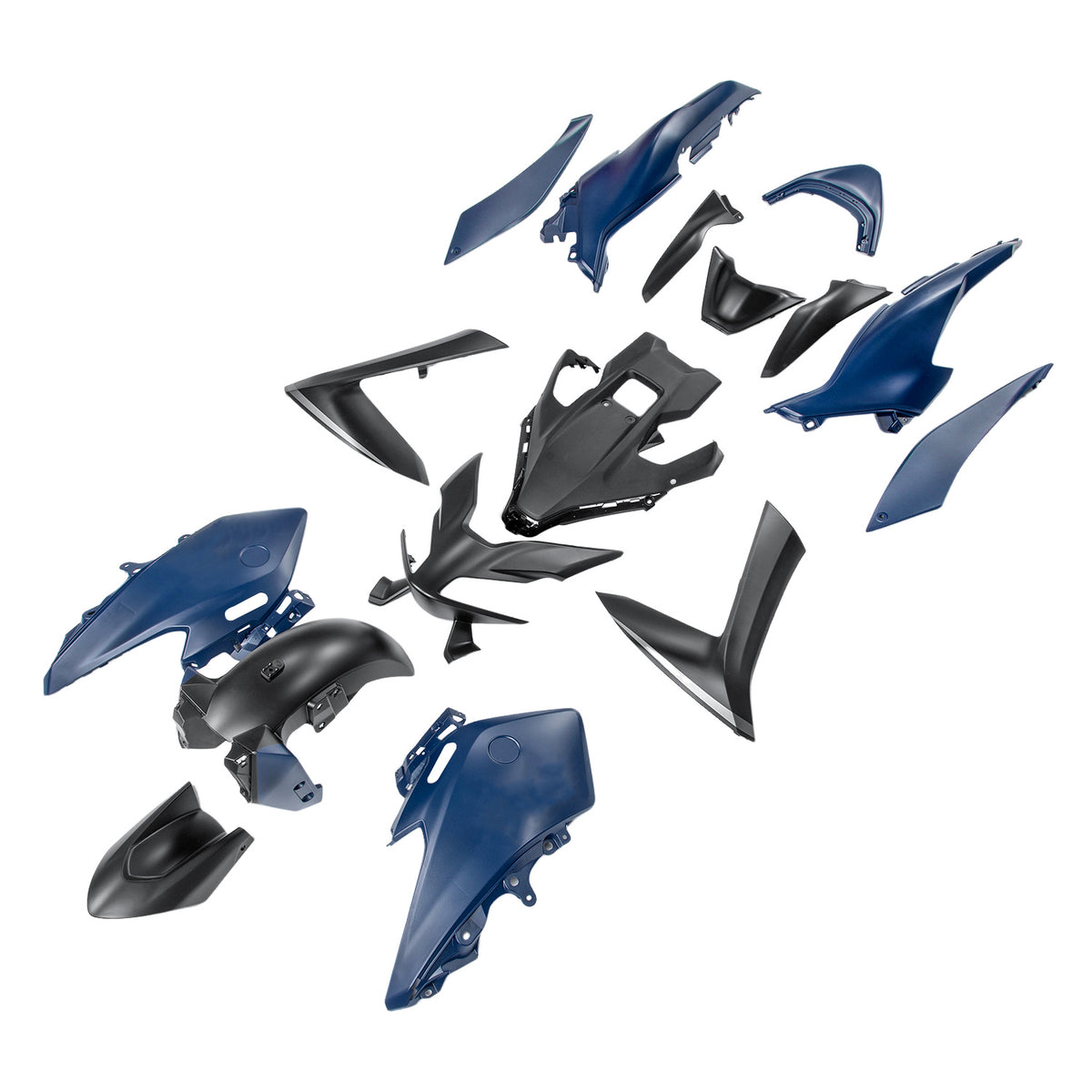 Amotopart 2022-2024 Yamaha TMAX 560 Black Dark Blue Fairing Kit