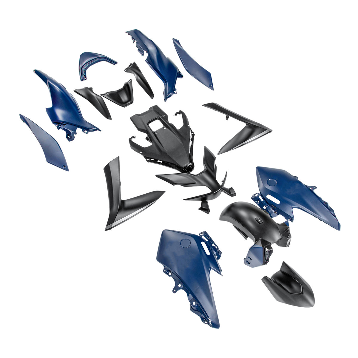Amotopart 2022-2024 Yamaha TMAX 560 Black Dark Blue Fairing Kit