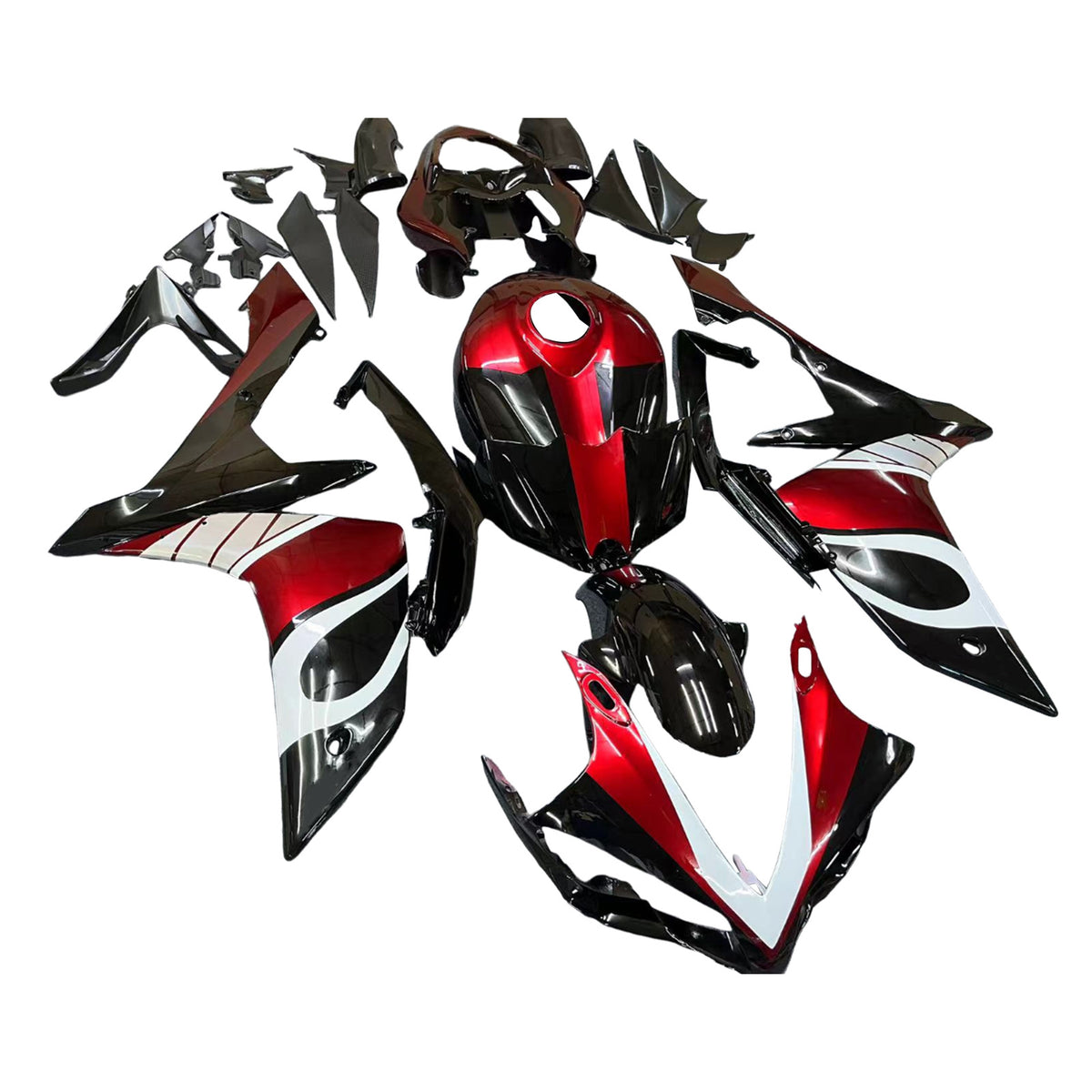 Amotopart 2007-2008 Yamaha YZF-R1 White Black Red Fairing Kit