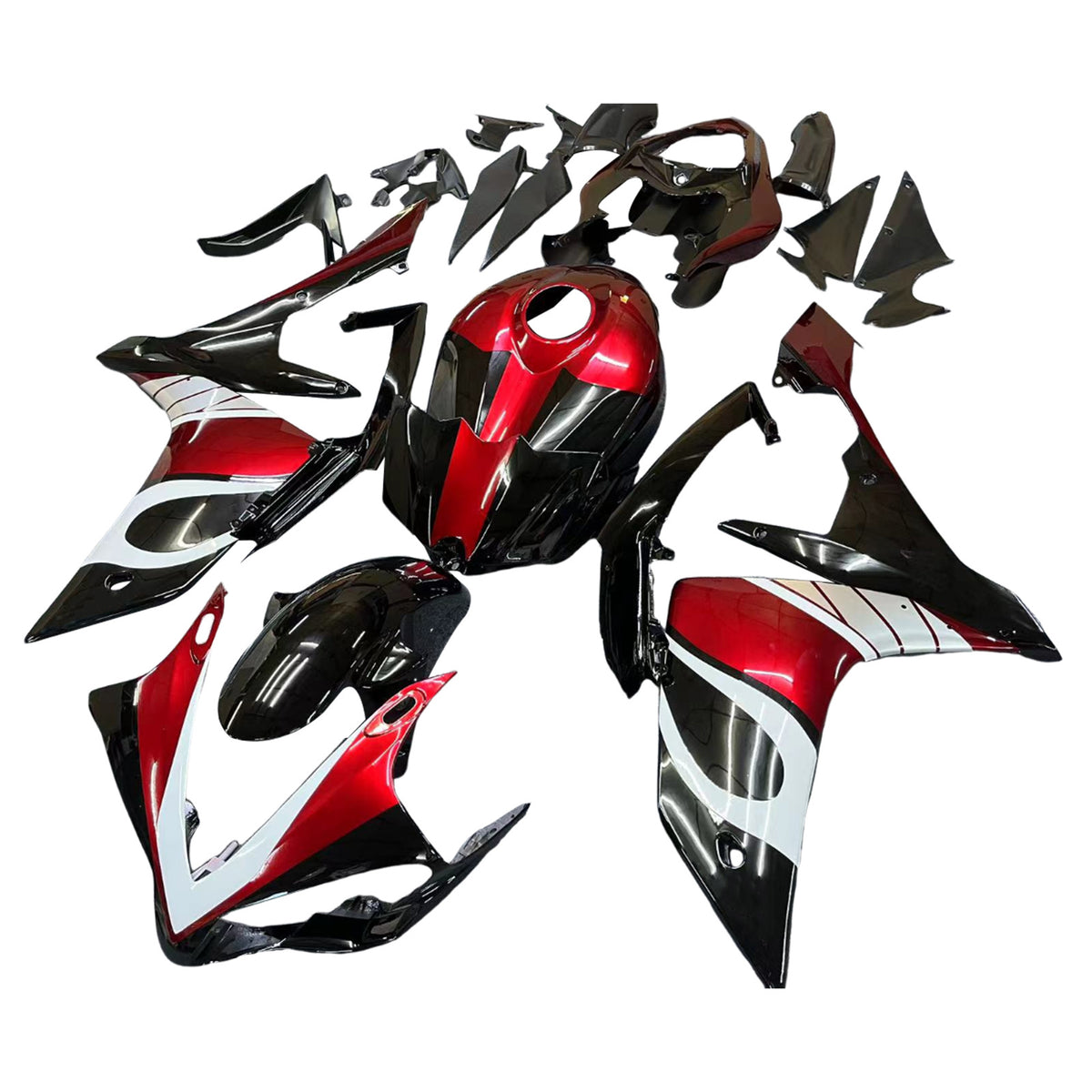 Amotopart 2007-2008 Yamaha YZF-R1 White Black Red Fairing Kit