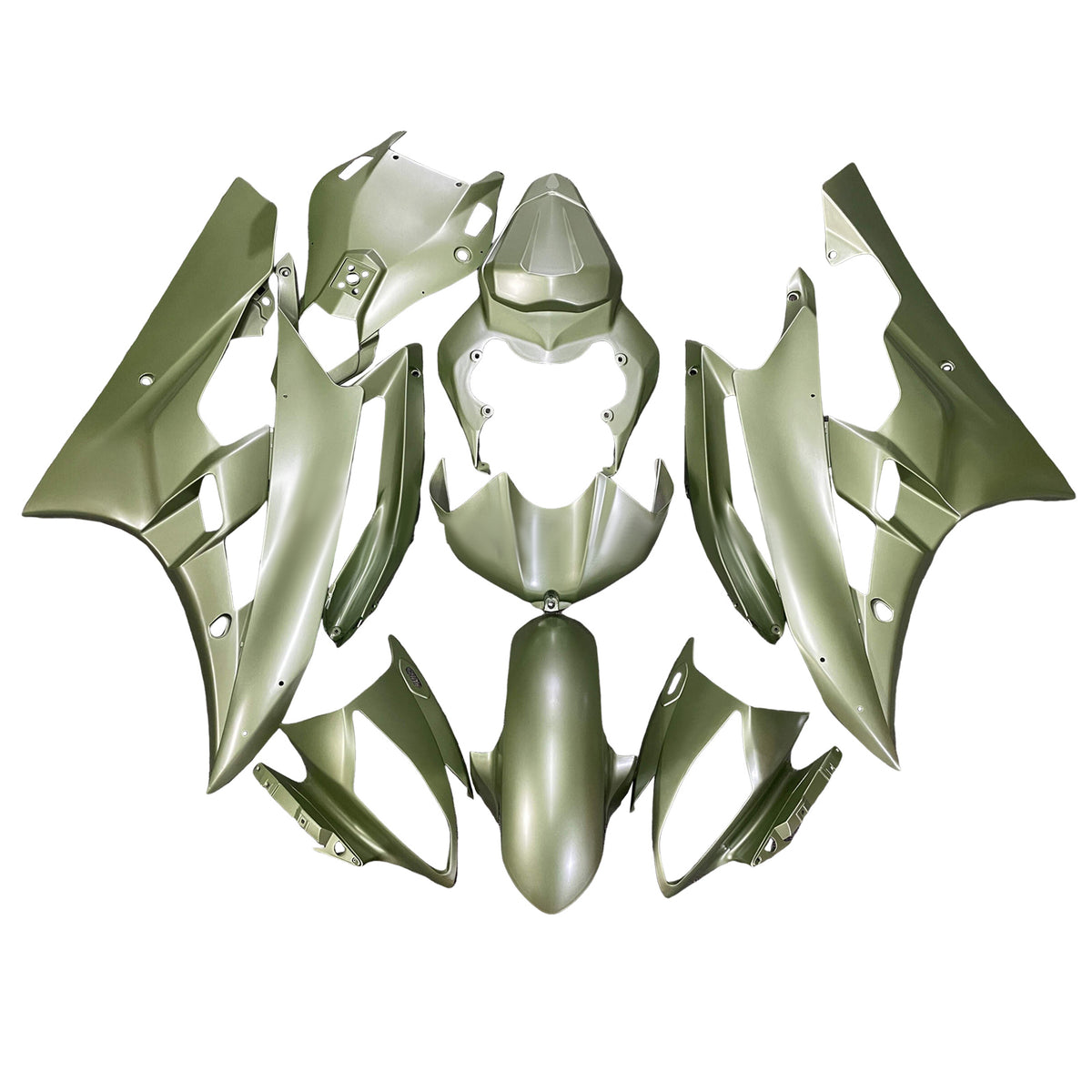 Amotopart 2006-2007 Yamaha YZF-R6 Grå Grøn Gul Hvid Fairing Kit