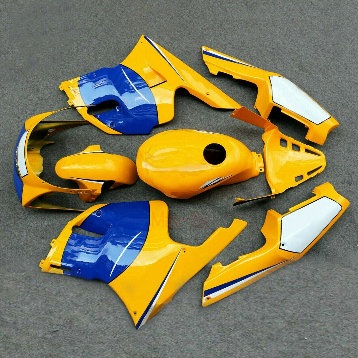 Amotopart 1991-1994 Yamaha TZR250 3XV Yellow Blue Fairing Kit