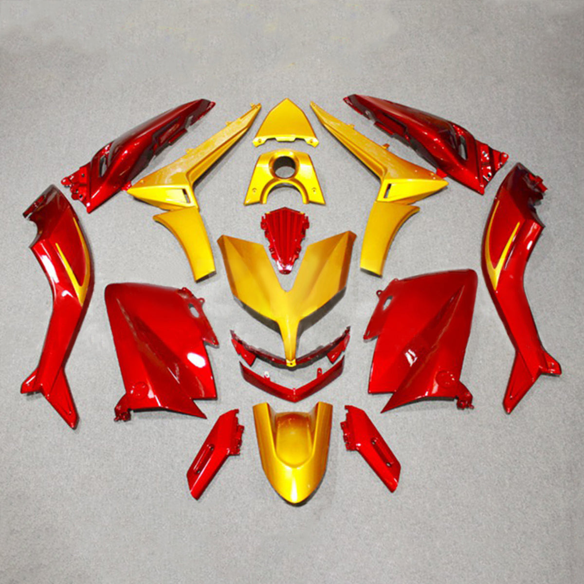 Amotopart 2015-2016 Yamaha TMAX530 Red Yellow Orange Fairing Kit
