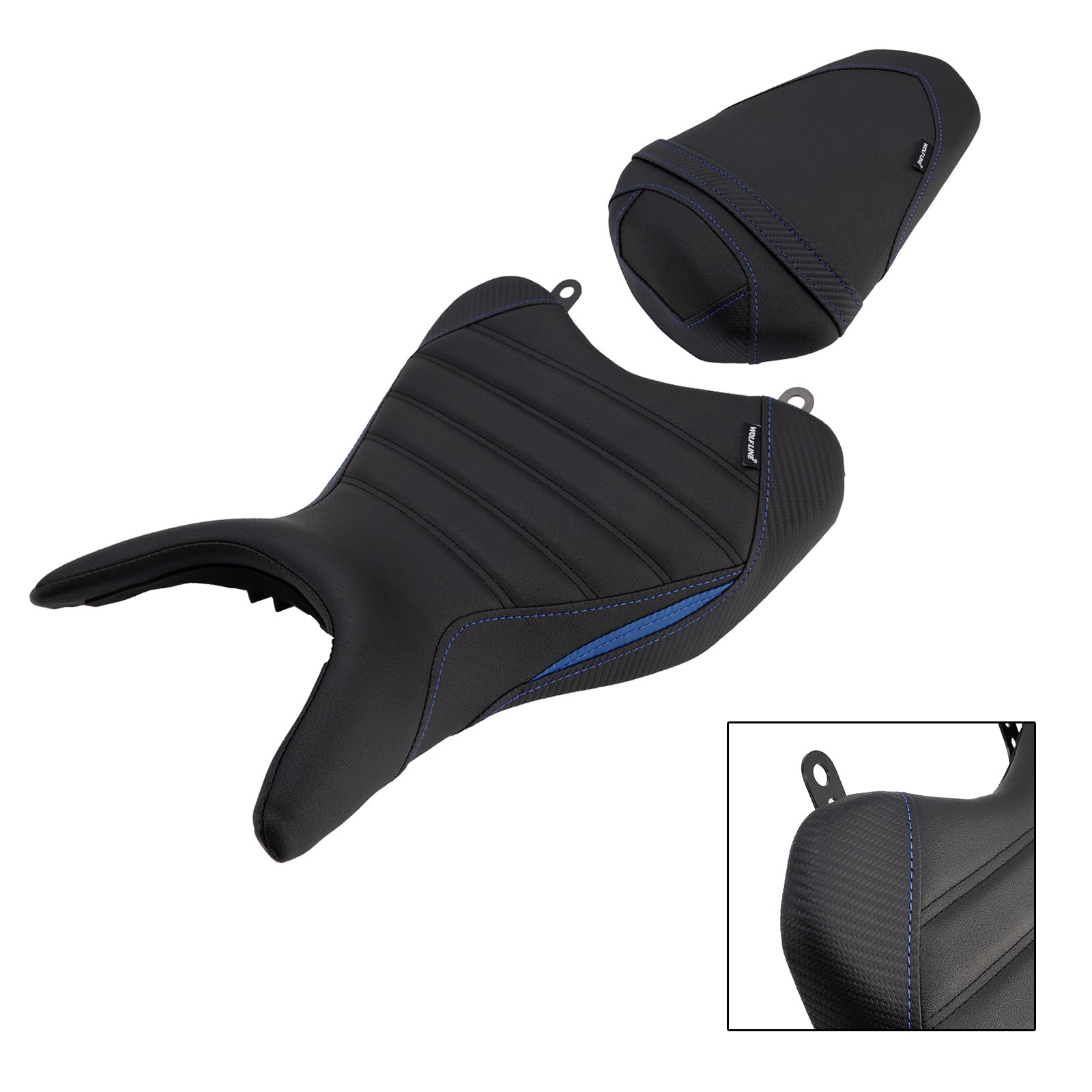 25- 25- Yamaha Yzf-R3 Mt-03 Front&Rear Raider Passenger Cushion Kit Blue
