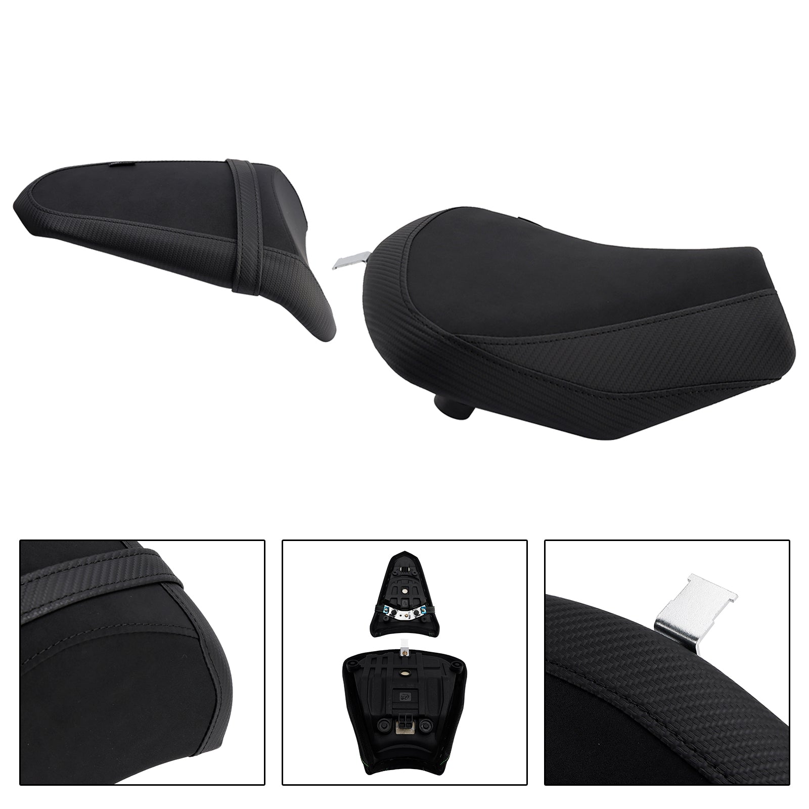 17-25 Kawasaki Ninja 650 Z650 Forhjul&REar Raider passagerpudesæt, sort