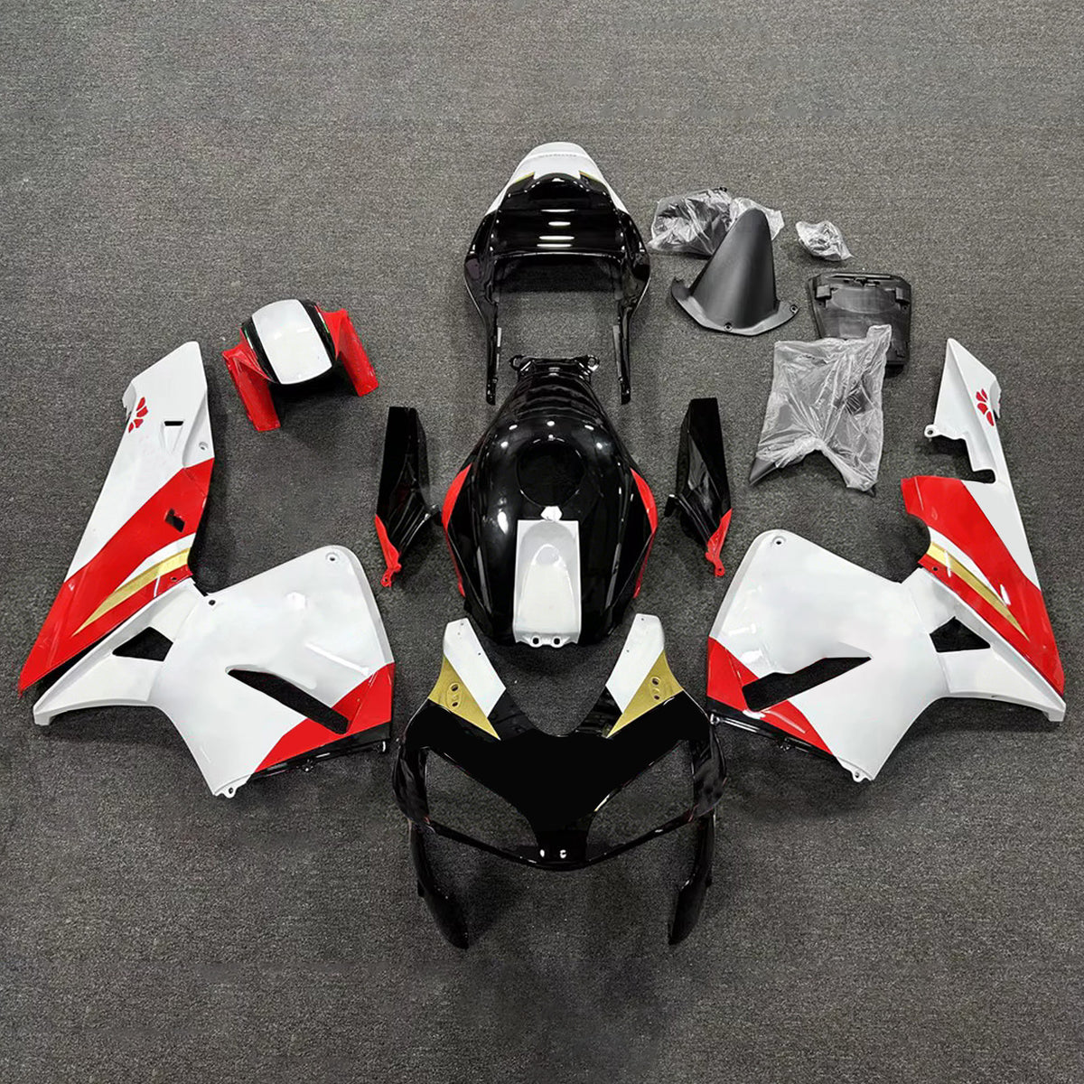 Amotopart 2003-2004 Honda CBR600RR F5 White Red Fairing Kit